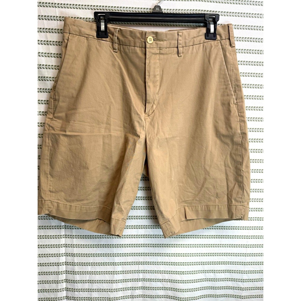 Polo Ralph Lauren Men's Beige Chino Shorts Classic Fit Flat Front Cotton Solid